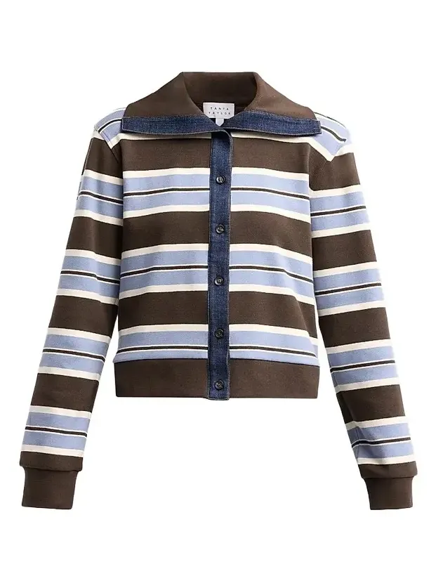 Women's Bronwyn Striped Stretch-Cotton Jacket