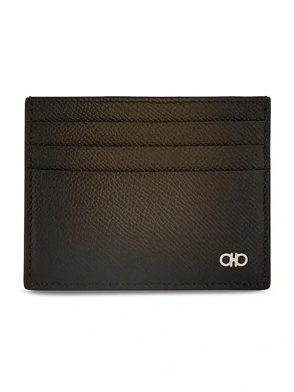 Men's Micro Gancio Leather Card Case Men's Micro Gancio Leather Card Case