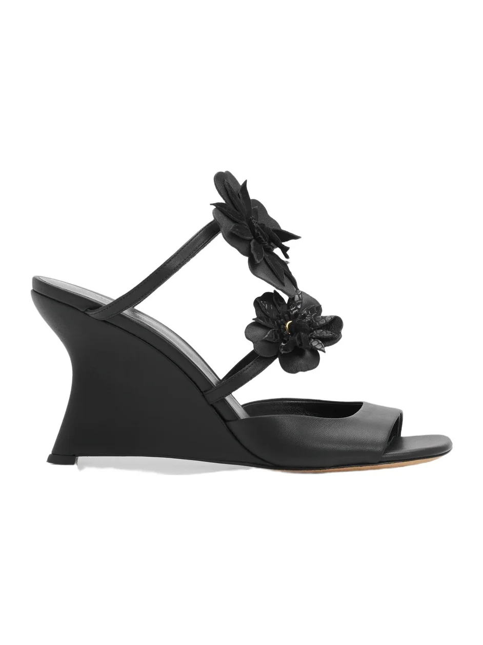 Women's Belara 85MM Floral Leather Wedge Sandals Women's Belara 85MM Floral Leather Wedge Sandals