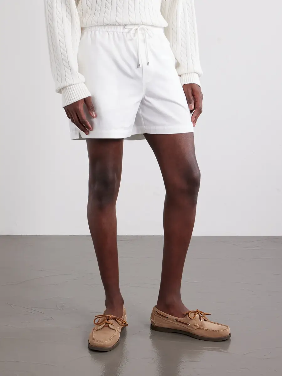Frame Straight-Leg Logo-Embroidered Cotton-Twill Drawstring Shorts - Men | Thumbnail 3 Frame Straight-Leg Logo-Embroidered Cotton-Twill Drawstring Shorts - Men | Thumbnail 3