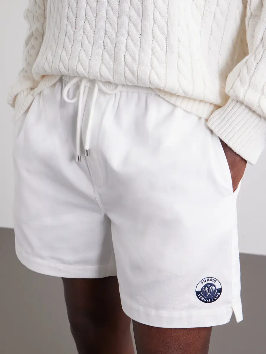 Frame Straight-Leg Logo-Embroidered Cotton-Twill Drawstring Shorts - Men | Thumbnail 5 Frame Straight-Leg Logo-Embroidered Cotton-Twill Drawstring Shorts - Men | Thumbnail 5