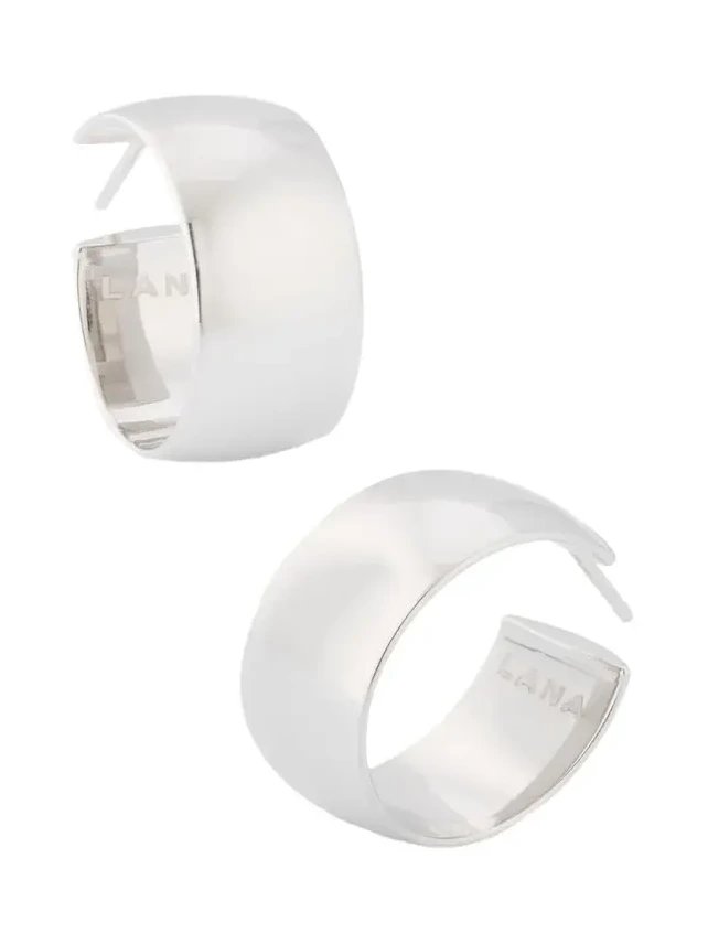 14K Gold 25mm Curved Bold Hollow Hoops