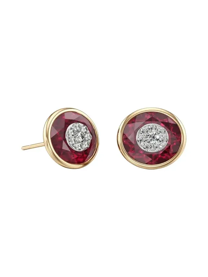 Bhansali 18K Fusion Stone and Brilliant Diamond Stud Earrings, 10mm | Thumbnail 1 Bhansali 18K Fusion Stone and Brilliant Diamond Stud Earrings, 10mm | Thumbnail 1