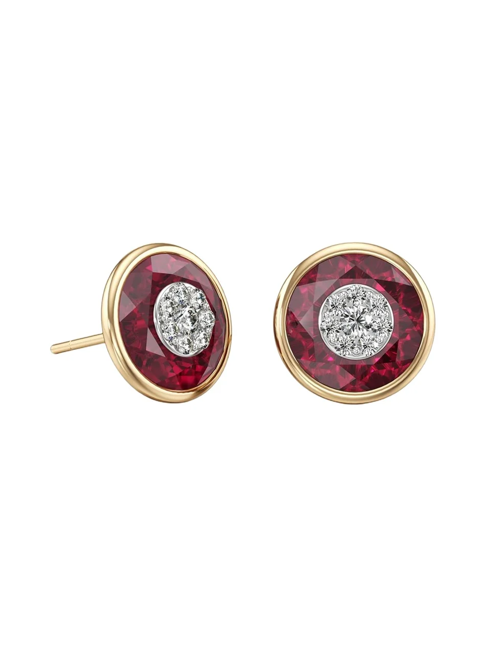 Bhansali 18K Fusion Stone and Brilliant Diamond Stud Earrings, 10mm