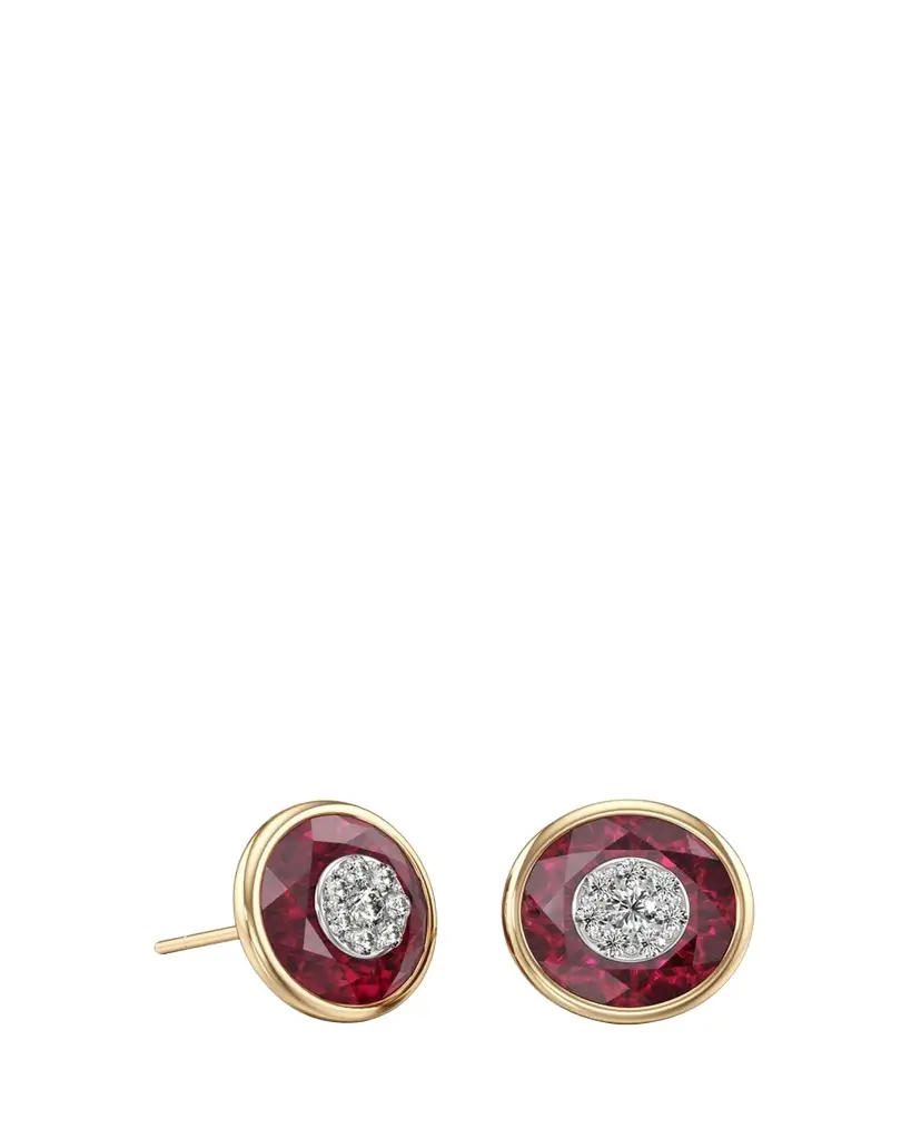 Bhansali 18K Fusion Stone and Brilliant Diamond Stud Earrings, 10mm | Image 1 Bhansali 18K Fusion Stone and Brilliant Diamond Stud Earrings, 10mm | Image 1