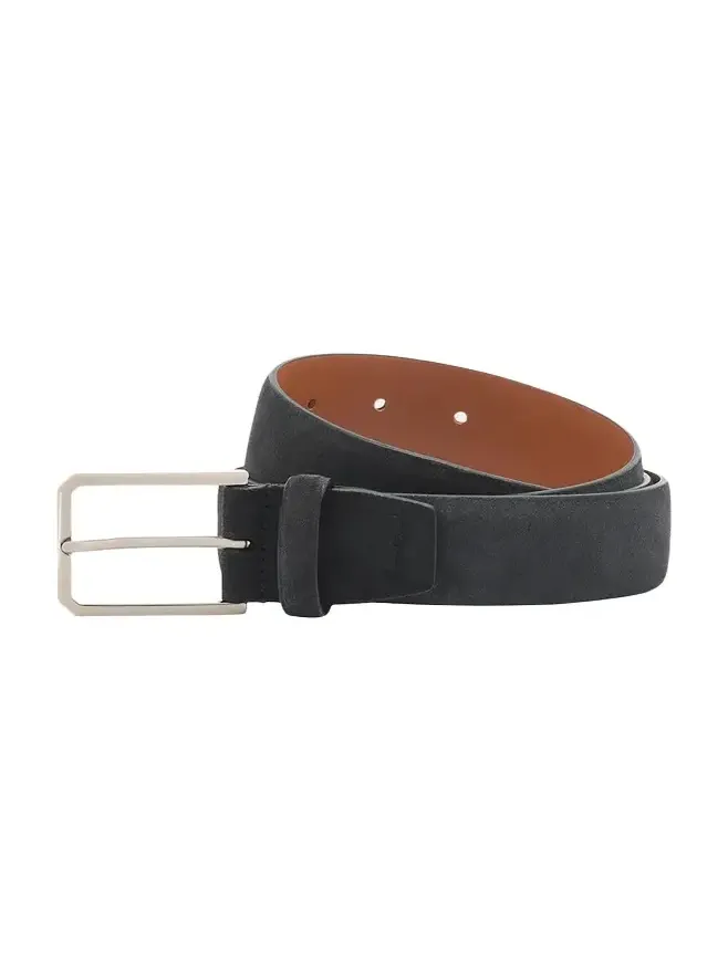 Santoni Men's Square-Buckle Suede Belt