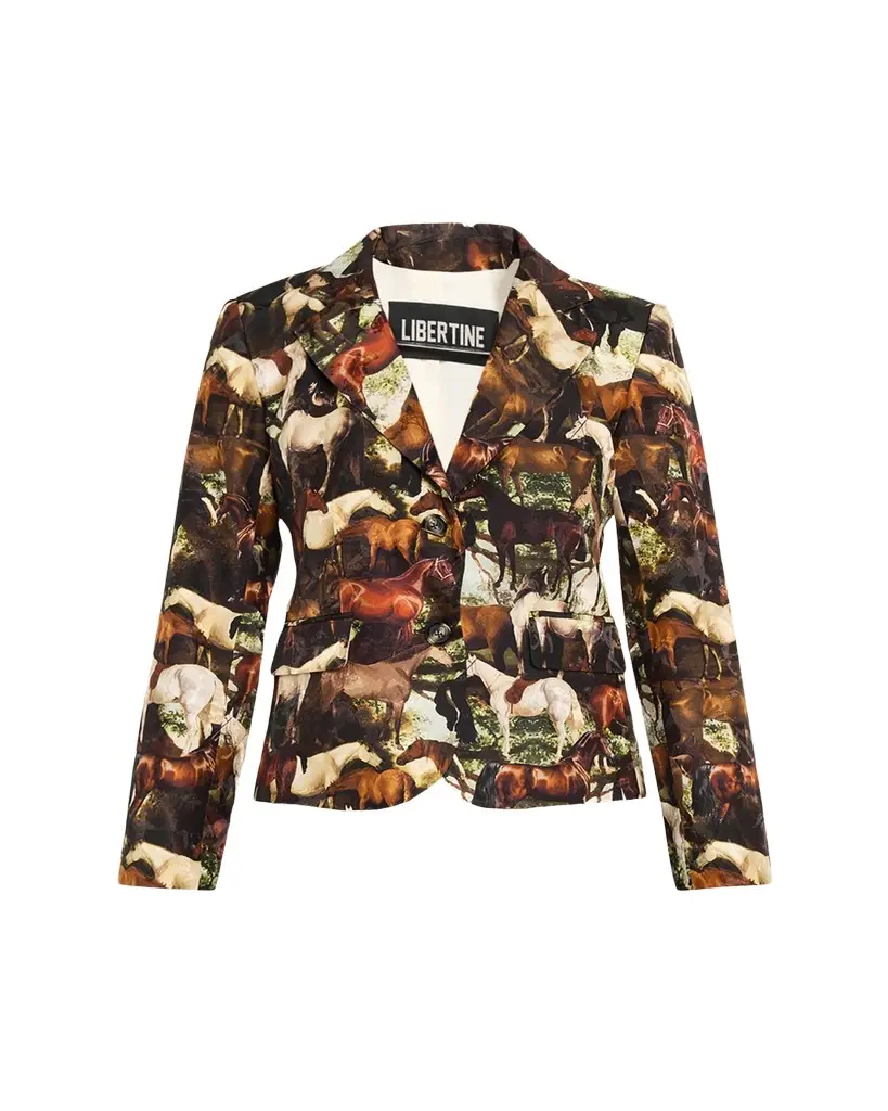 Libertine Take The Reins Silk Single-Breasted Jacket | Image 1 Libertine Take The Reins Silk Single-Breasted Jacket | Image 1