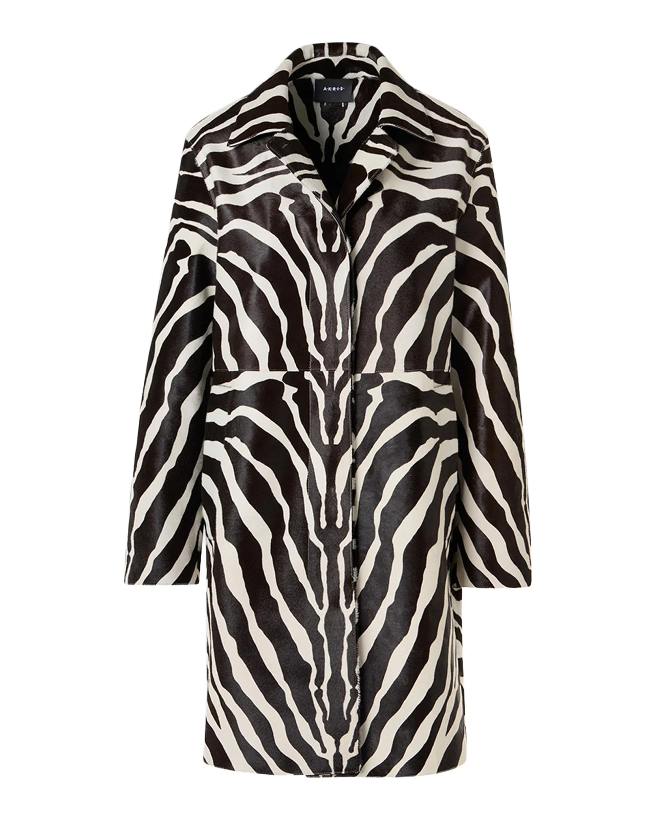 Laron Zebra Print Pony Hair Single-Breasted Coat Laron Zebra Print Pony Hair Single-Breasted Coat
