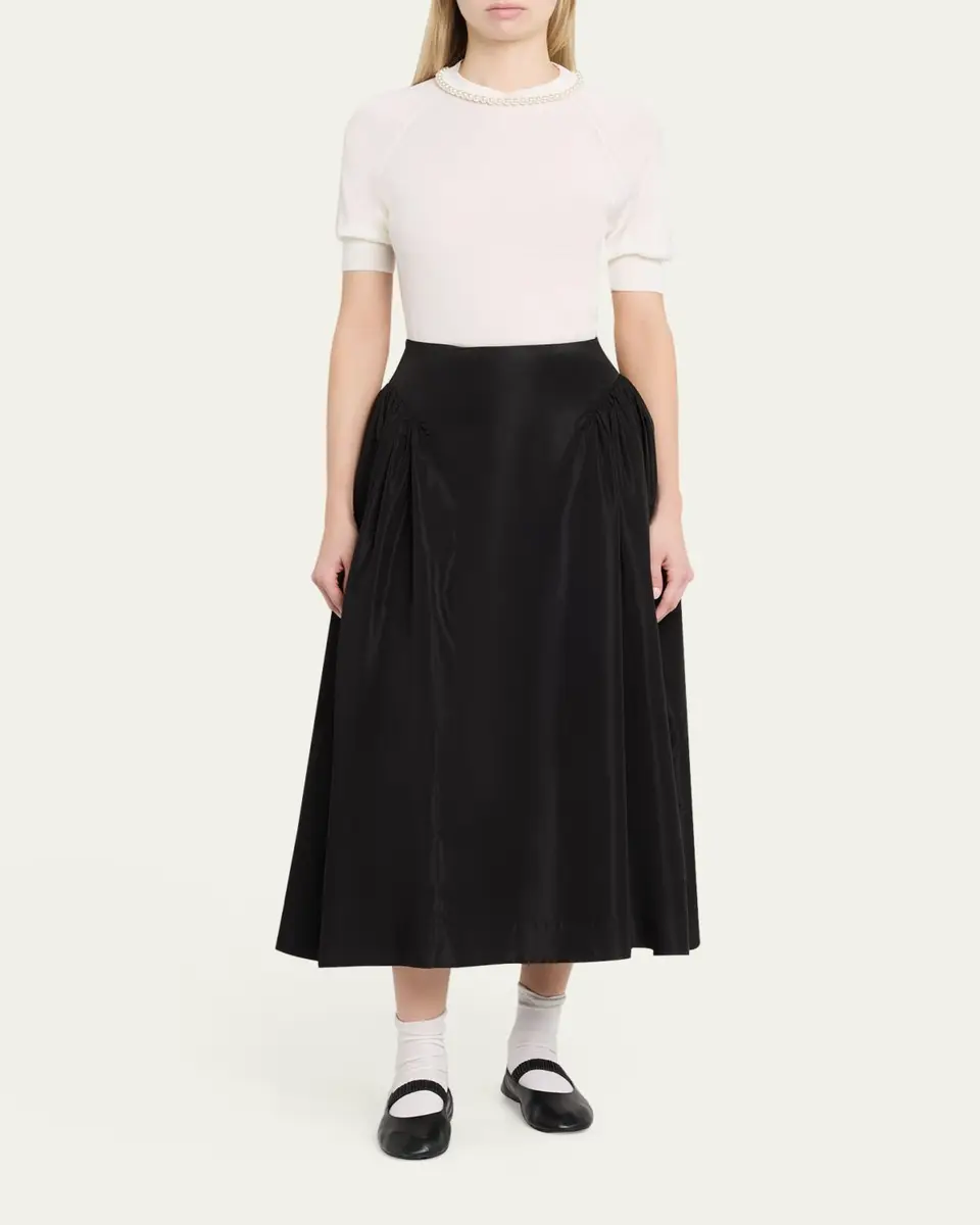 Simone Rocha Pearly Embellished Merino Wool Short-Sleeve Sweater | Thumbnail 2 Simone Rocha Pearly Embellished Merino Wool Short-Sleeve Sweater | Thumbnail 2