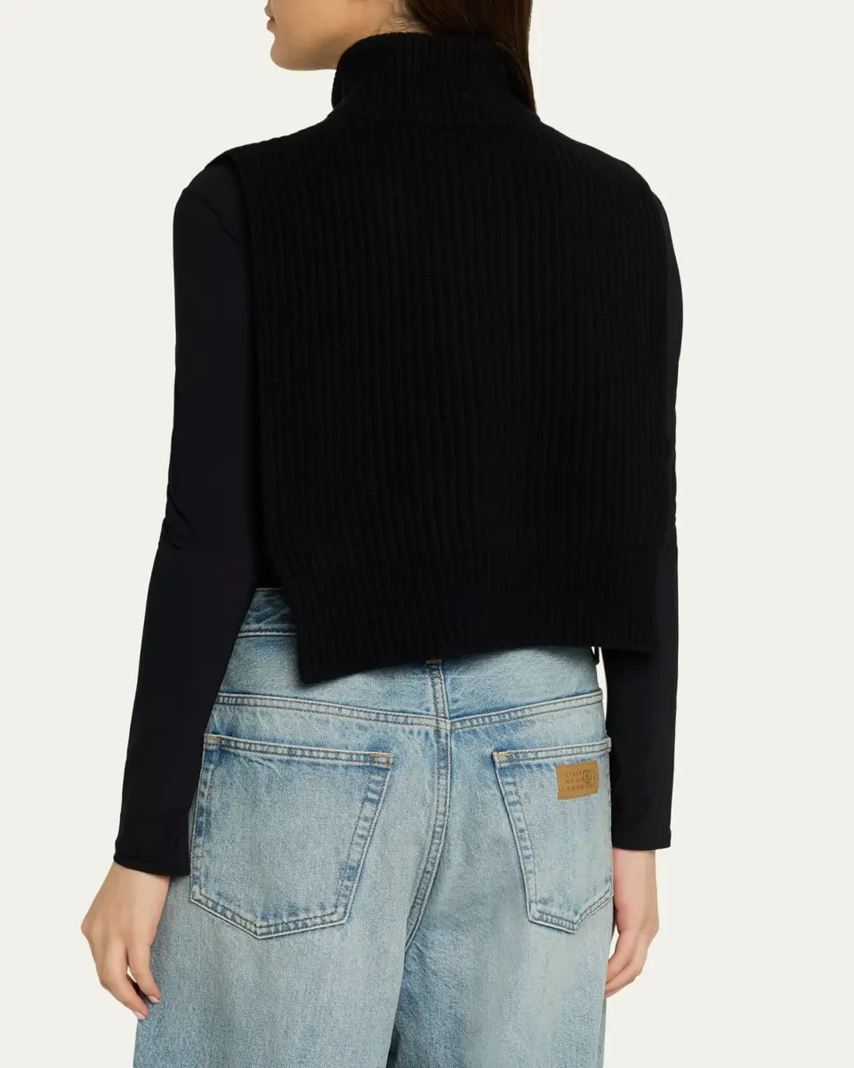 Maison Margiela Cropped Wool-Blend Sweater Vest | Thumbnail 3 Maison Margiela Cropped Wool-Blend Sweater Vest | Thumbnail 3