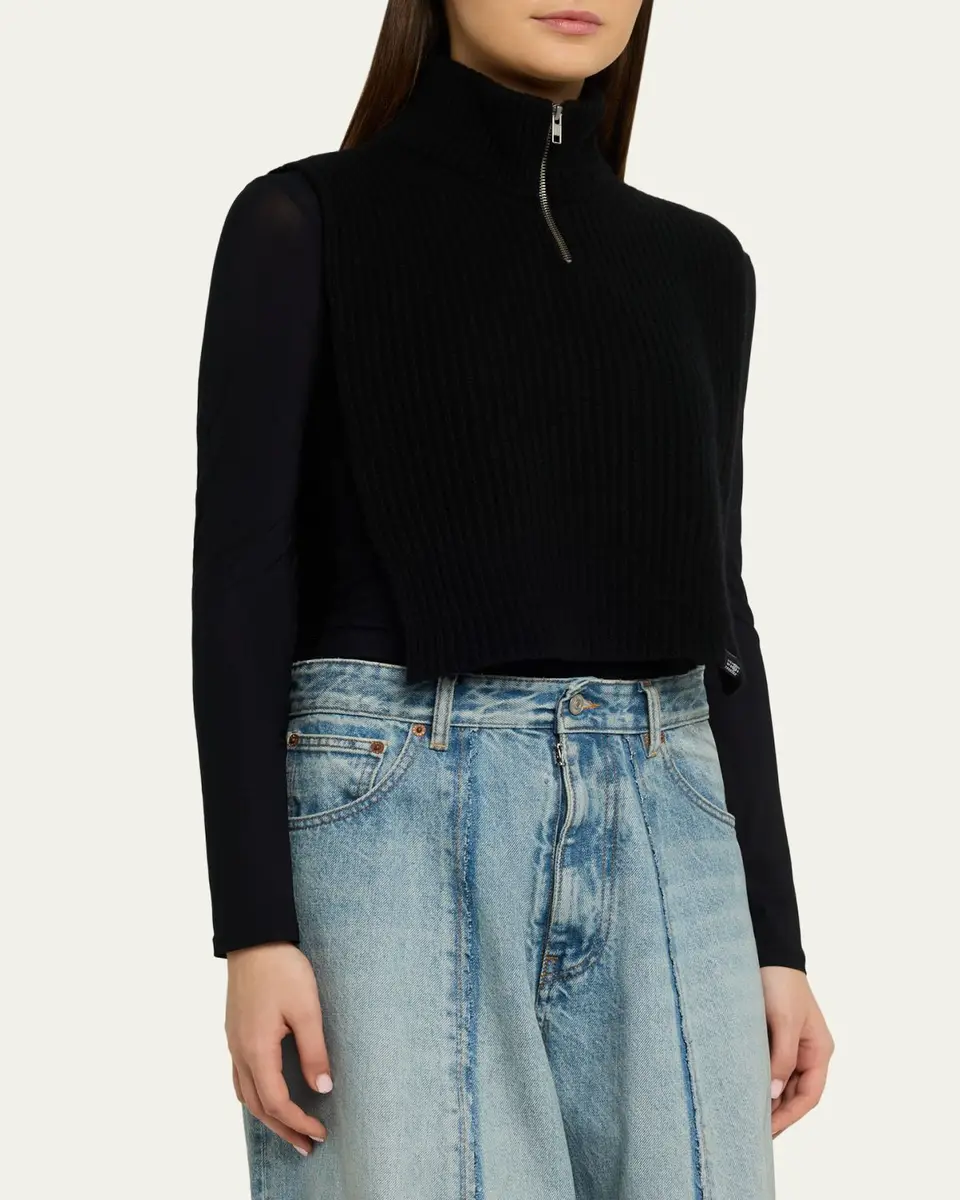 Maison Margiela Cropped Wool-Blend Sweater Vest | Thumbnail 4 Maison Margiela Cropped Wool-Blend Sweater Vest | Thumbnail 4