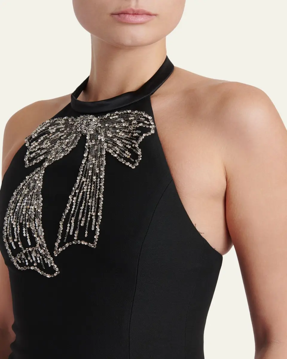 Valentino Garavani Beaded Bow Halter Minidress | Thumbnail 5 Valentino Garavani Beaded Bow Halter Minidress | Thumbnail 5