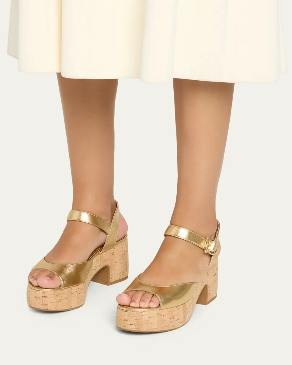 Ferragamo 75mm Nerea Metallic Leather Platform Sandals | Thumbnail 2 Ferragamo 75mm Nerea Metallic Leather Platform Sandals | Thumbnail 2