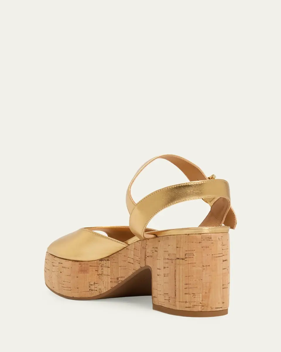Ferragamo 75mm Nerea Metallic Leather Platform Sandals | Thumbnail 4 Ferragamo 75mm Nerea Metallic Leather Platform Sandals | Thumbnail 4