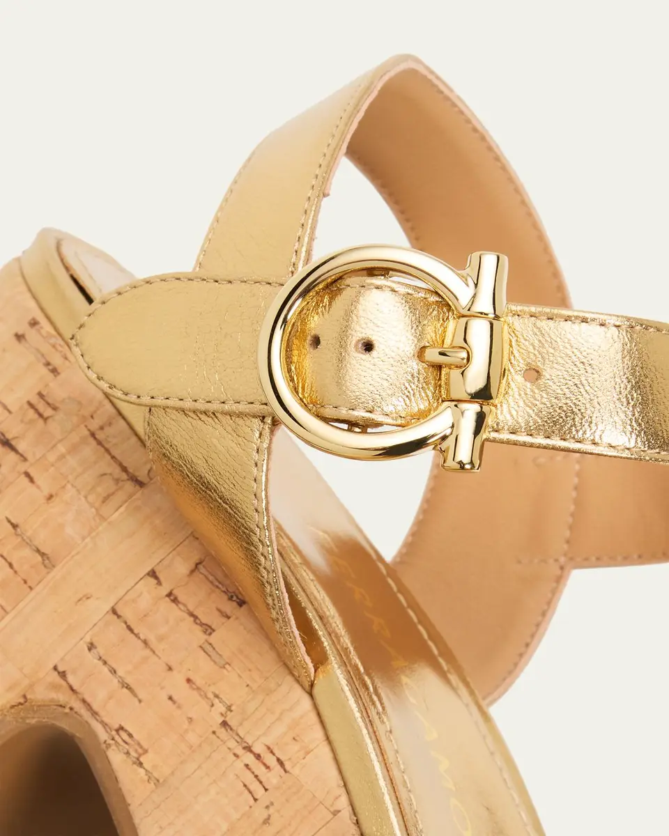 Ferragamo 75mm Nerea Metallic Leather Platform Sandals | Thumbnail 5 Ferragamo 75mm Nerea Metallic Leather Platform Sandals | Thumbnail 5
