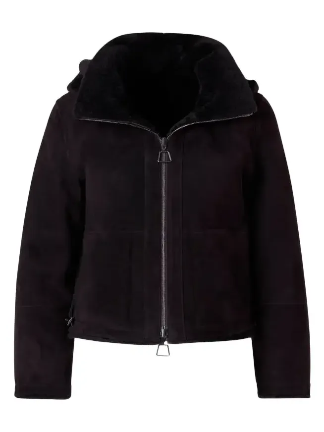 Dino Reversible Lamb Shearling Zip Jacket With Detachable Hood Dino Reversible Lamb Shearling Zip Jacket With Detachable Hood