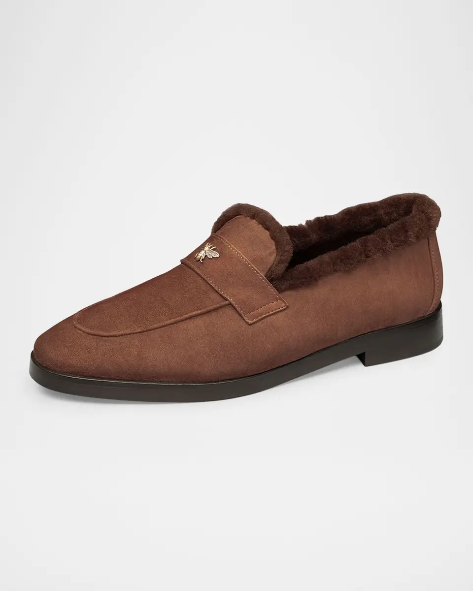 Bougeotte Suede and Shearling Loafers | Thumbnail 2