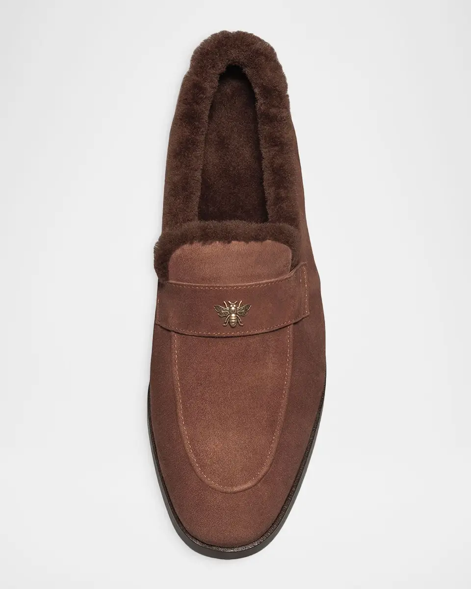 Bougeotte Suede and Shearling Loafers | Thumbnail 3