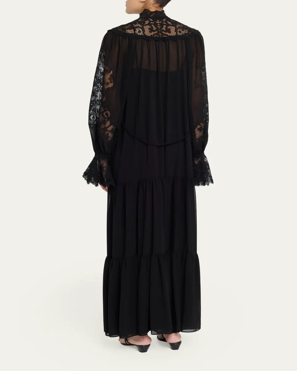Kobi Halperin Skye Tiered Lace-Inset Maxi Dress | Thumbnail 3 Kobi Halperin Skye Tiered Lace-Inset Maxi Dress | Thumbnail 3