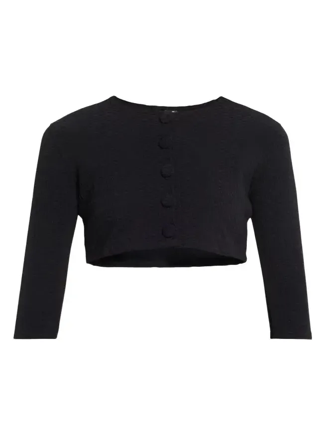 Seersucker Cropped Cardigan Seersucker Cropped Cardigan