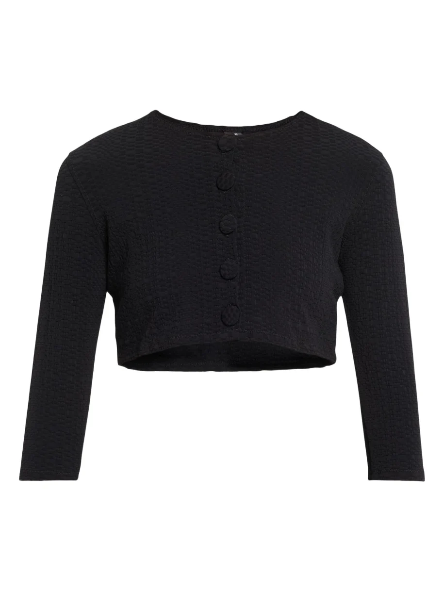 Seersucker Cropped Cardigan Seersucker Cropped Cardigan