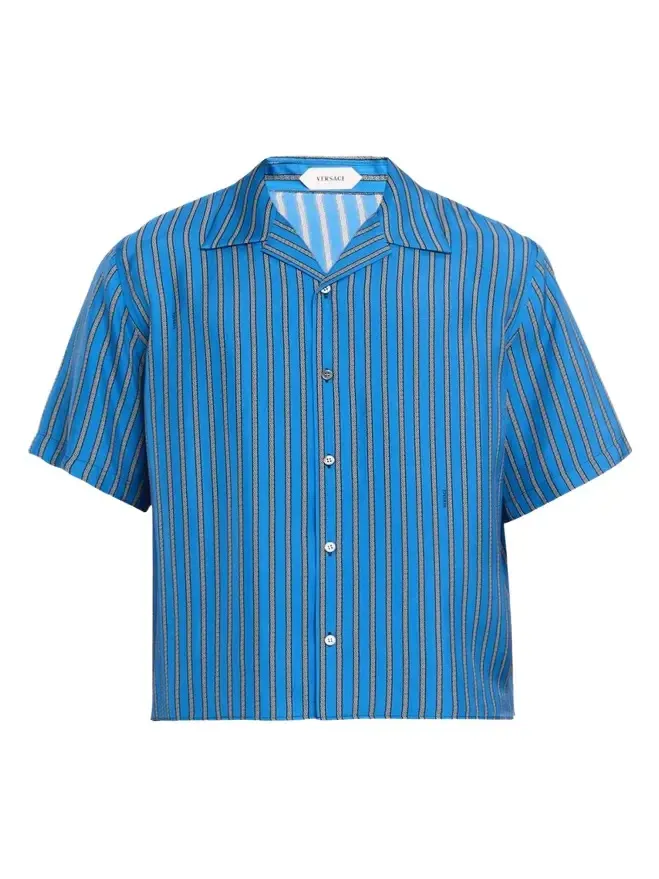 Men's Meandr Print Silk Camp Shirt Men's Meandr Print Silk Camp Shirt