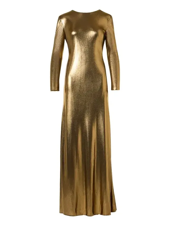 Lurex Viscose Long-Sleeve Gown