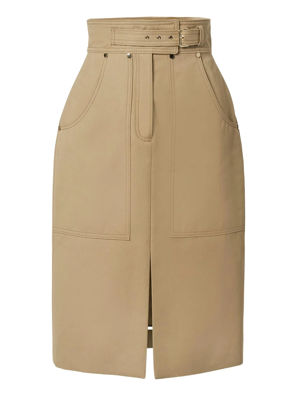Carolina Herrera Belted Cotton Pencil Skirt