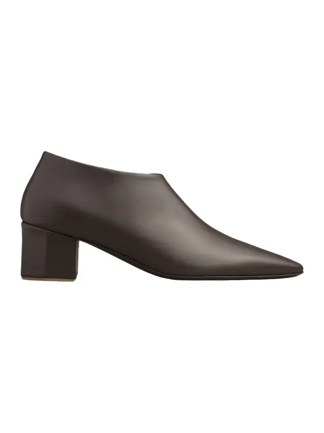 55mm Leather Low Heeled Hexagon Booties 55mm Leather Low Heeled Hexagon Booties