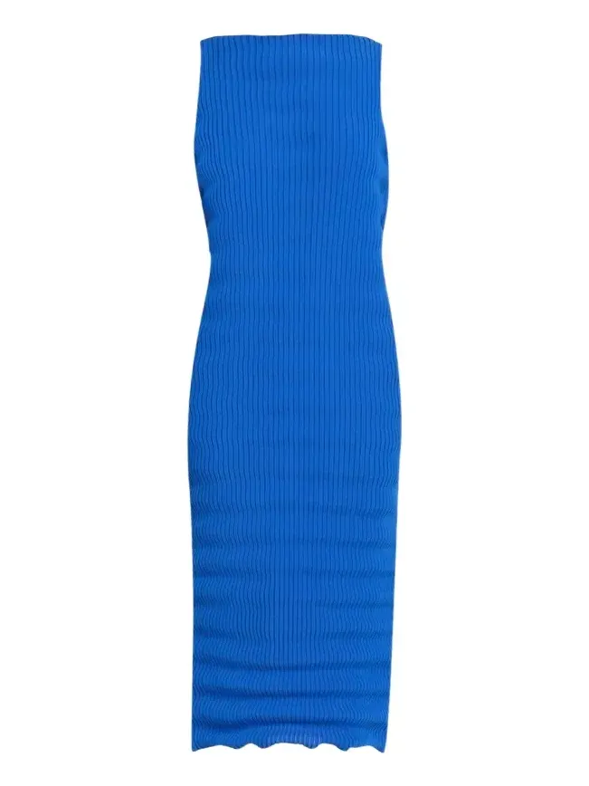 Issey Miyake Spring Plisse Sleeveless Midi Dress