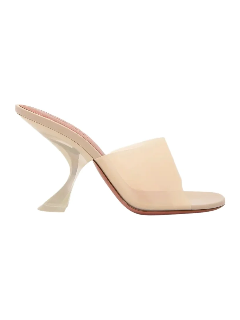 Amina Muaddi 90mm Taylor Transparent Slippers