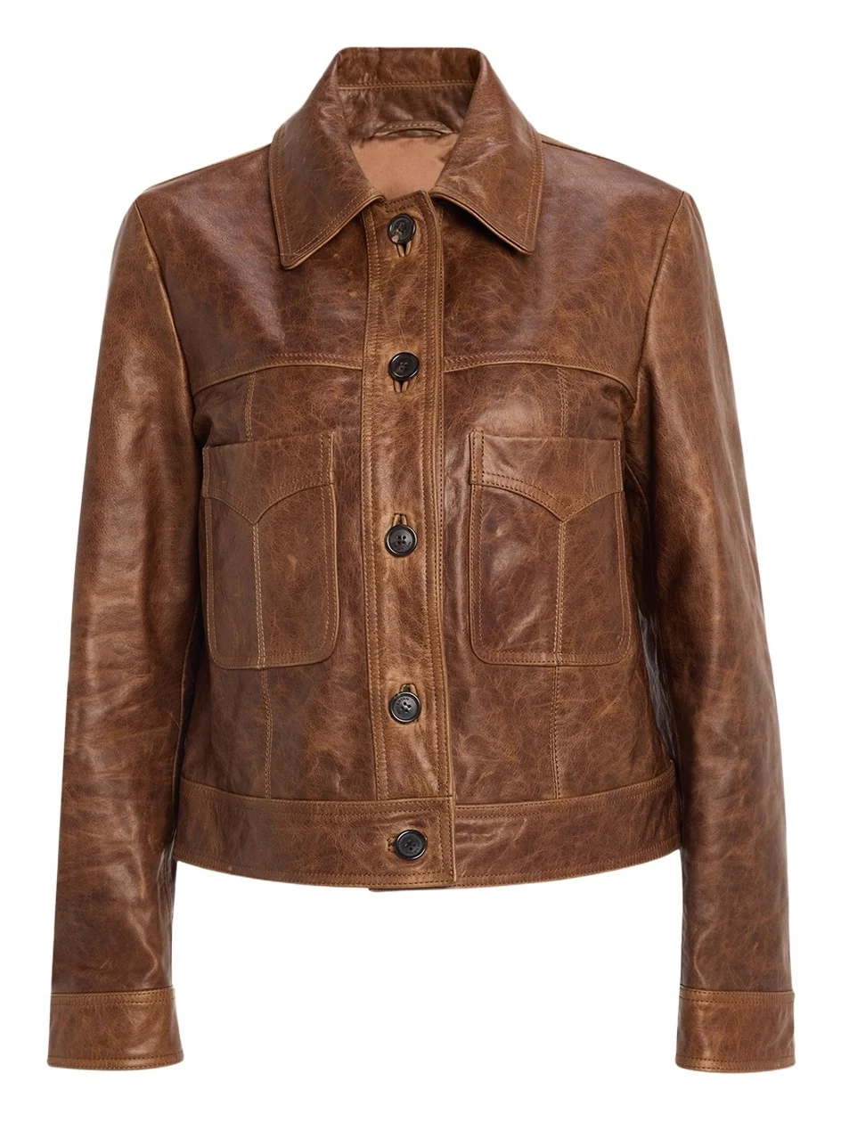 Nili Lotan Susannah Short Leather Jacket