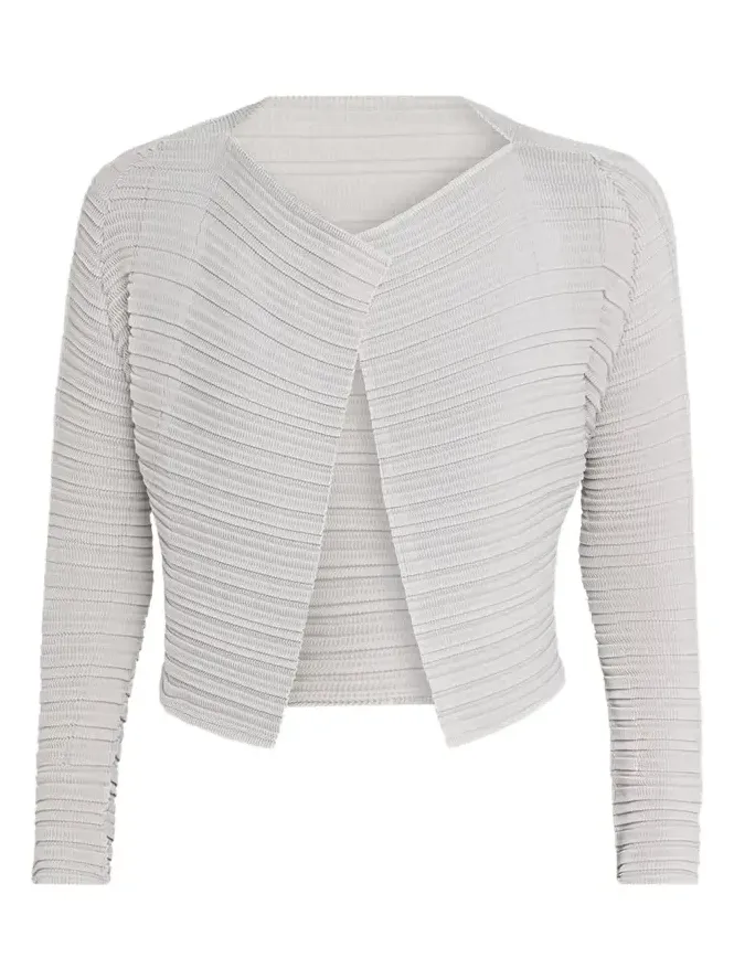 Jiggly Pleated Plisse Open Cardigan