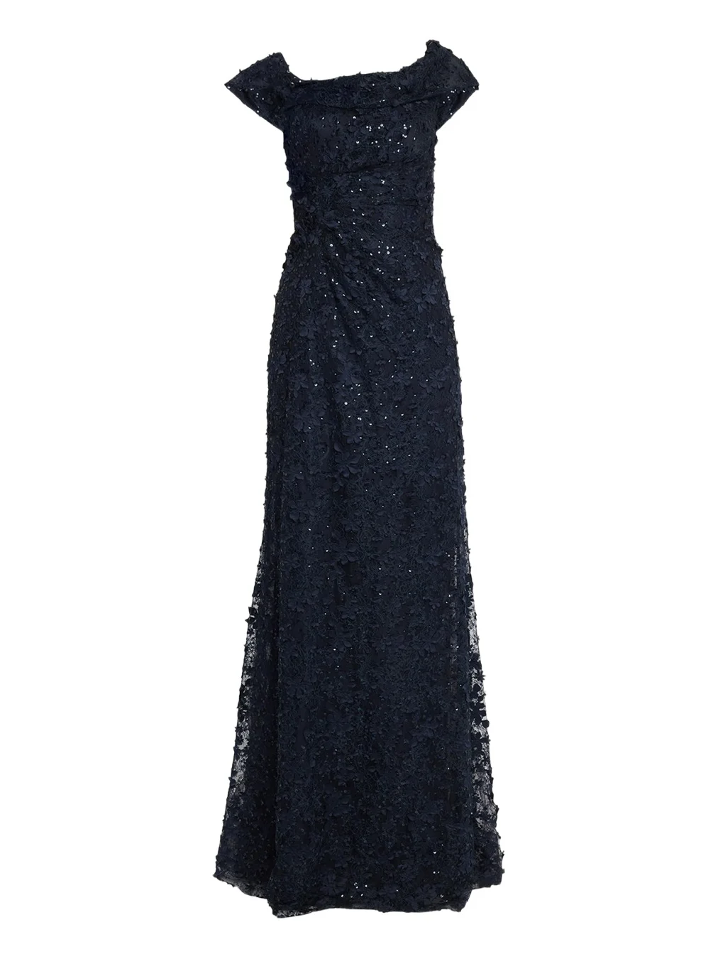 Asymmetric Sequin Lace Gown