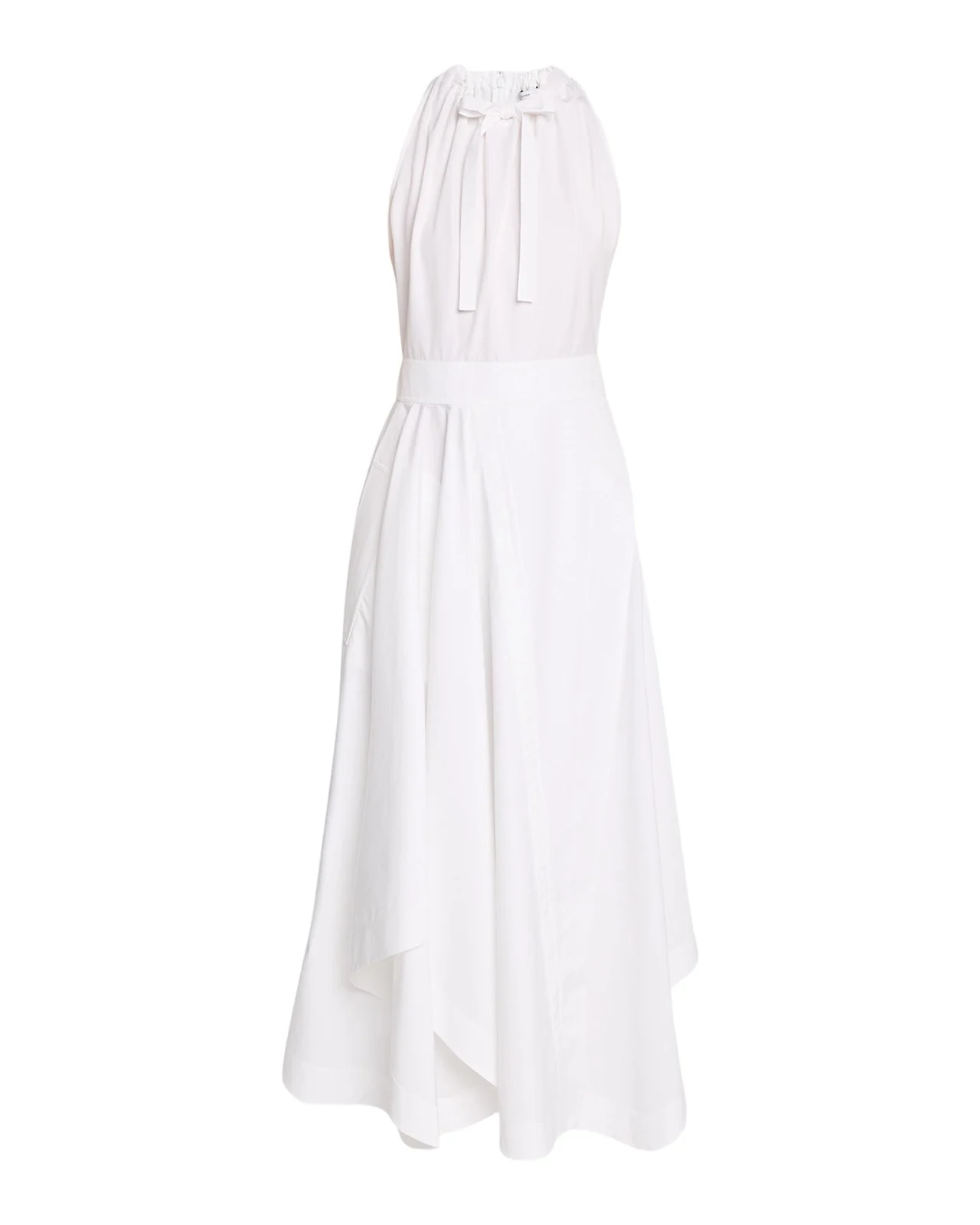 Sleeveless Gathered Asymmetric Cotton Midi Dress Sleeveless Gathered Asymmetric Cotton Midi Dress
