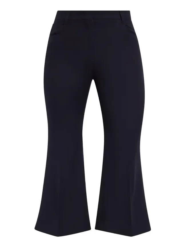 Mid-Rise Wool Kickflare Crop Pants