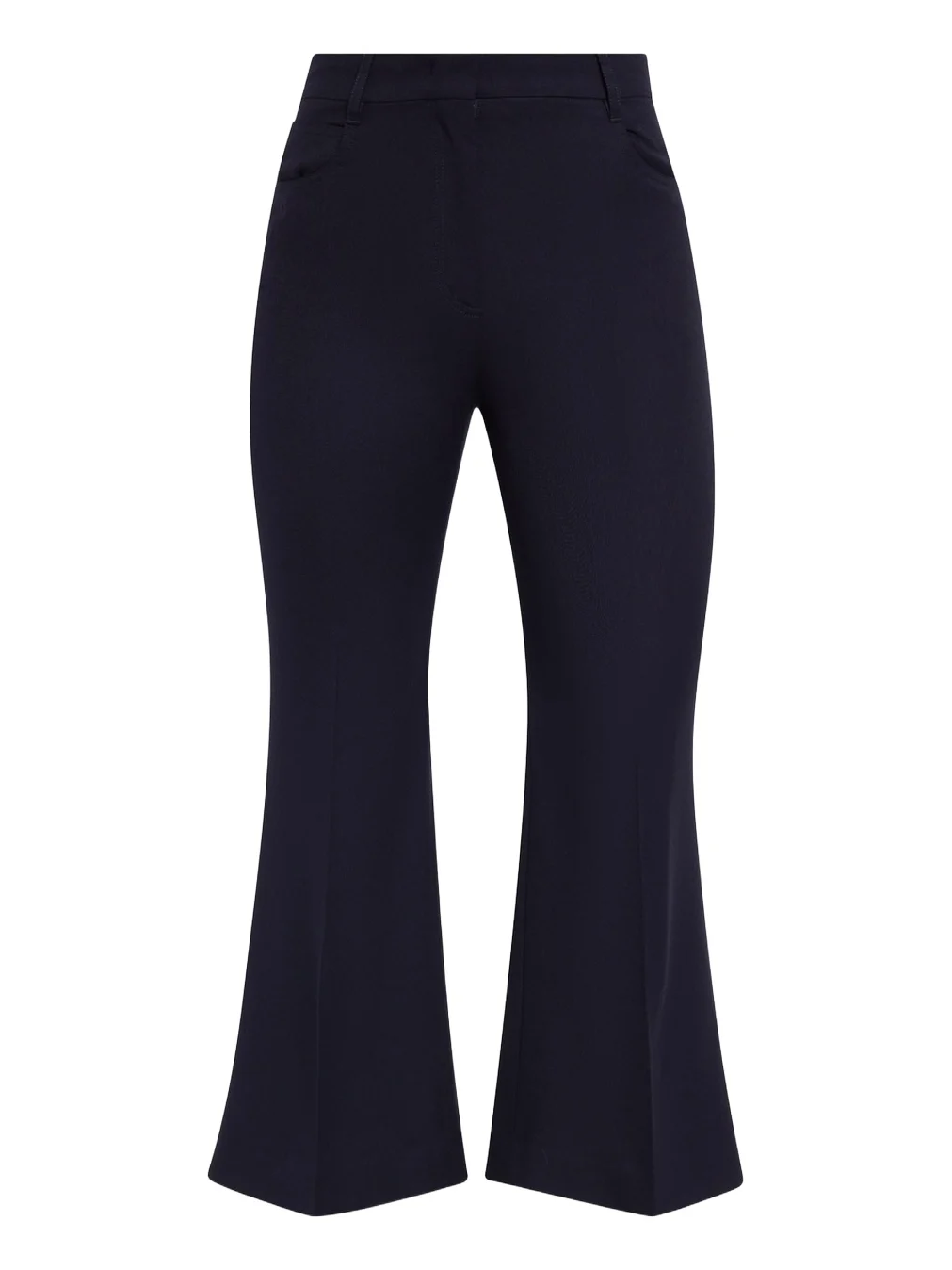 Mid-Rise Wool Kickflare Crop Pants