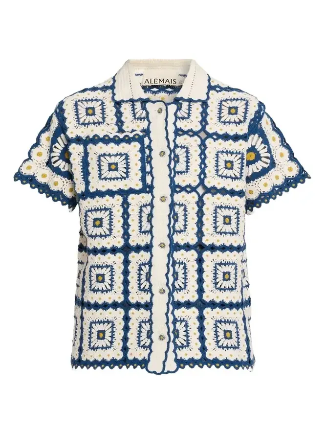 Dolly Crochet Button-Front Shirt Dolly Crochet Button-Front Shirt