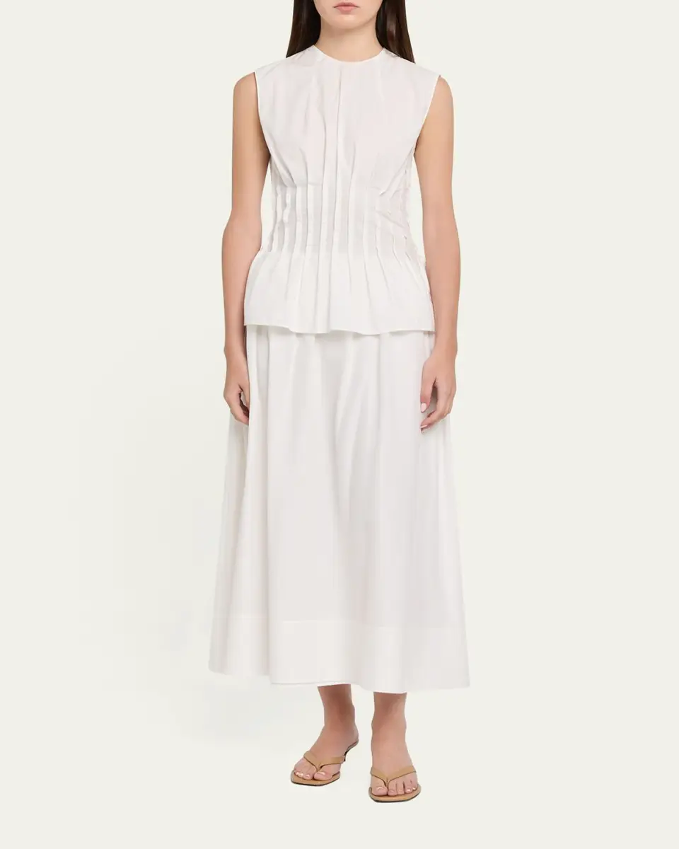 Toccin Imogen Linen-Cotton Midi Skirt | Thumbnail 2