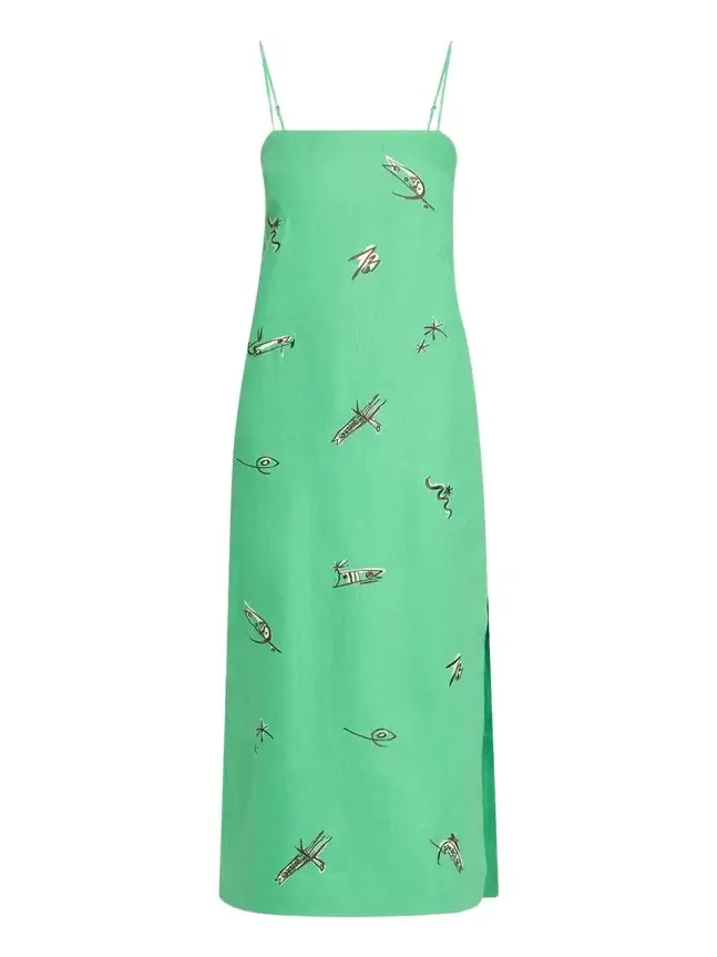 Wanda Embroidered Midi Dress
