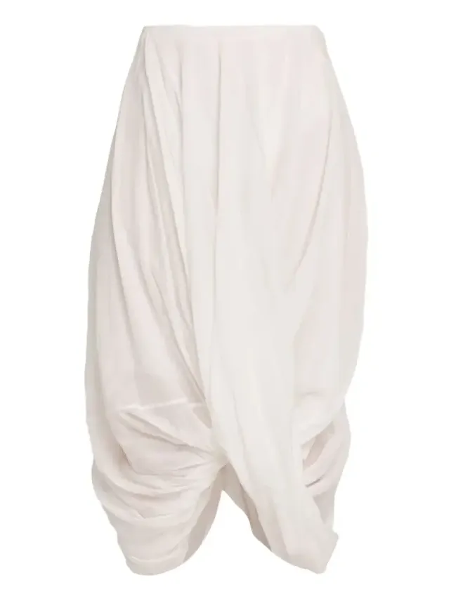 Draped Cocoon Midi Skirt