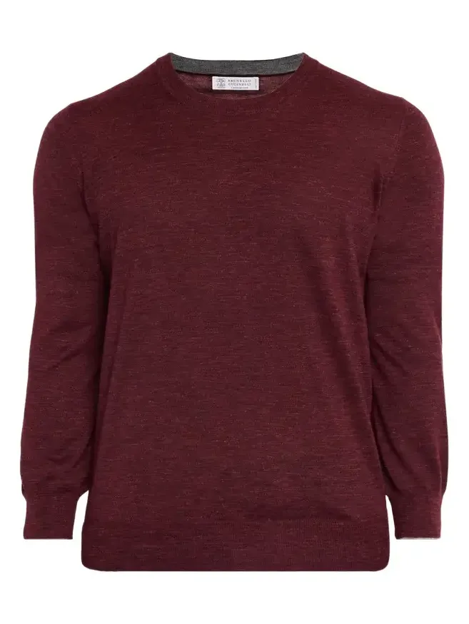 Men's Fine-Gauge Melange Cashmere-Blend Crewneck Sweater Men's Fine-Gauge Melange Cashmere-Blend Crewneck Sweater