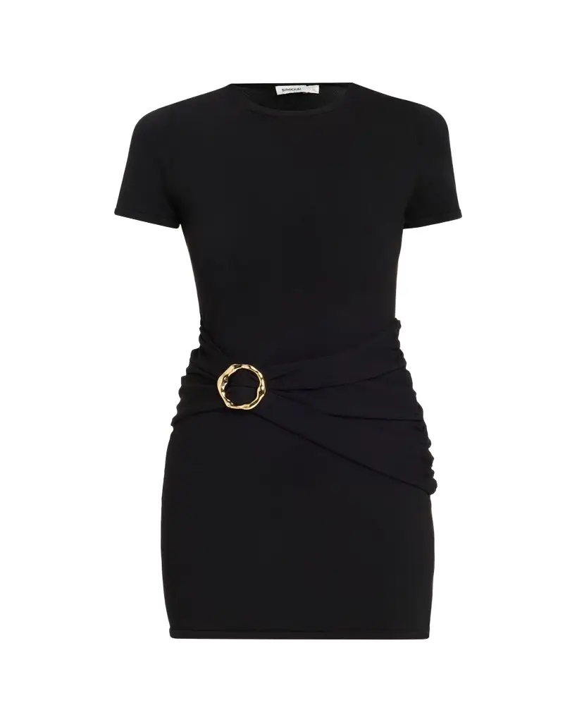 Simkhai Leni Ruched Mini Dress | Image 1 Simkhai Leni Ruched Mini Dress | Image 1