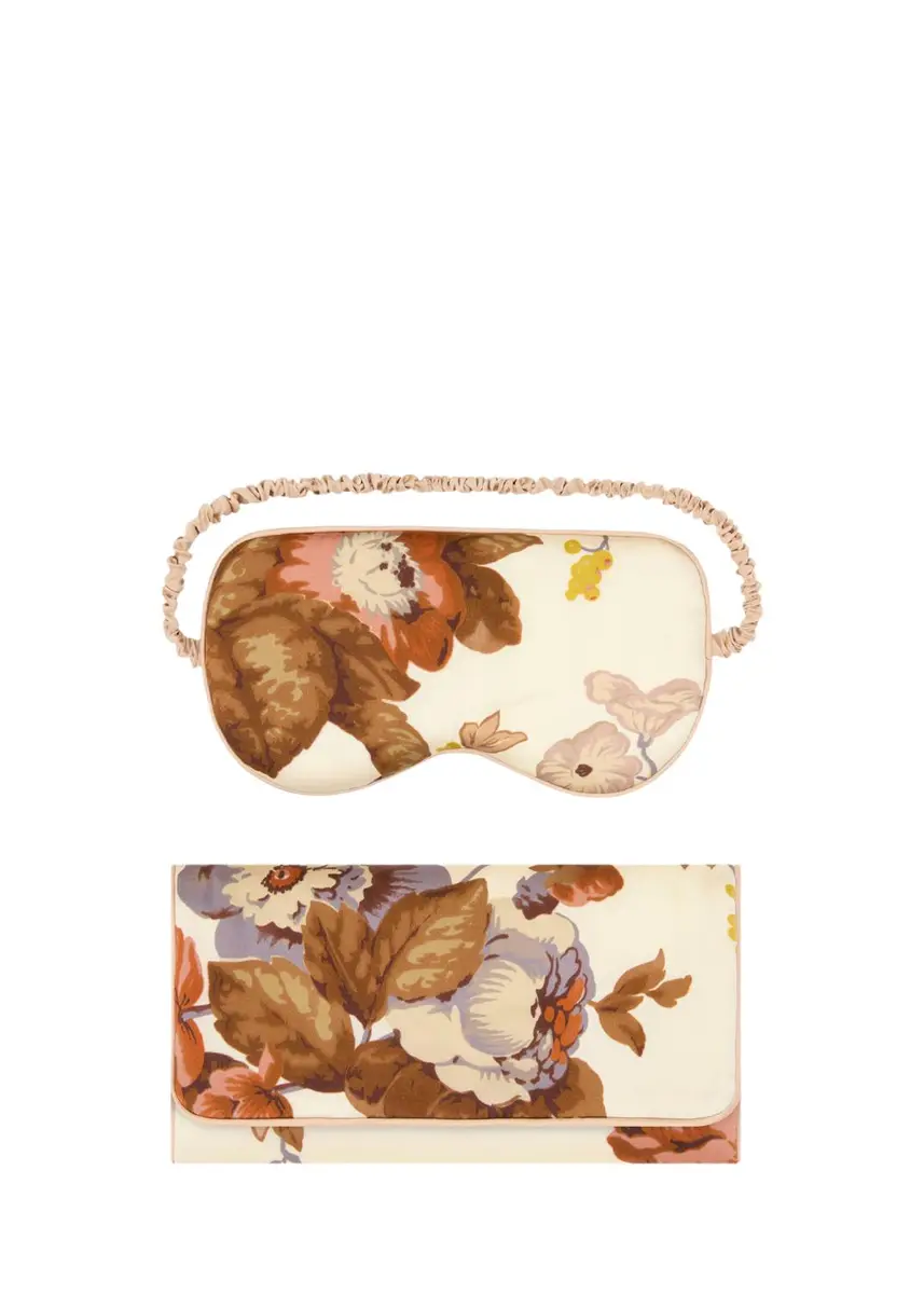 Olivia von Halle Audrey Floral-Print Silk Satin Sleep Mask | Thumbnail 3