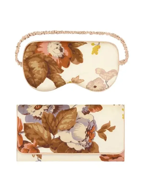 Audrey Floral-Print Silk Satin Sleep Mask