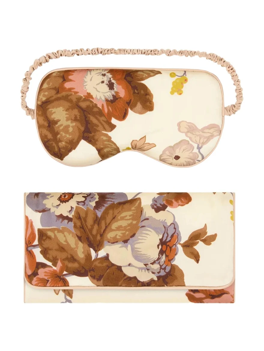 Audrey Floral-Print Silk Satin Sleep Mask Audrey Floral-Print Silk Satin Sleep Mask