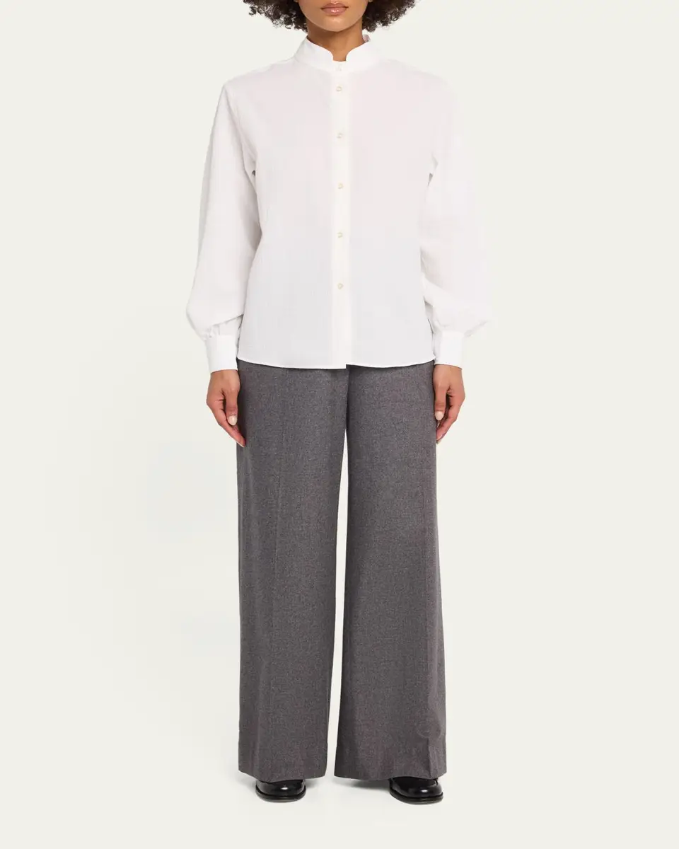 OFFICINE GÉNÉRALE Alison Seersucker Button-Front Shirt | Thumbnail 2