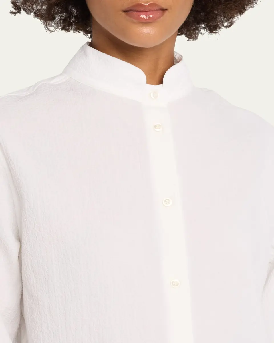 OFFICINE GÉNÉRALE Alison Seersucker Button-Front Shirt | Thumbnail 5