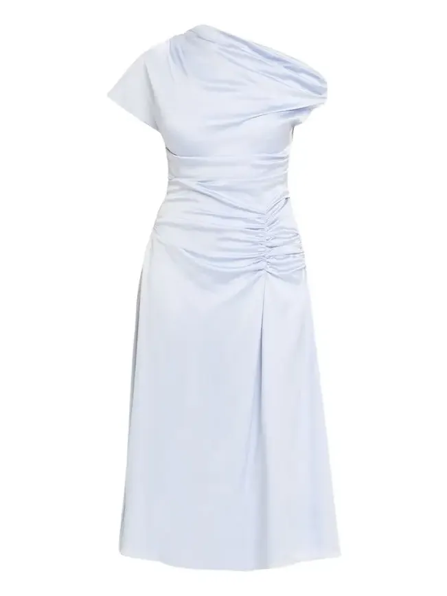 Joanna Asymmetric Satin Midi Dress Joanna Asymmetric Satin Midi Dress
