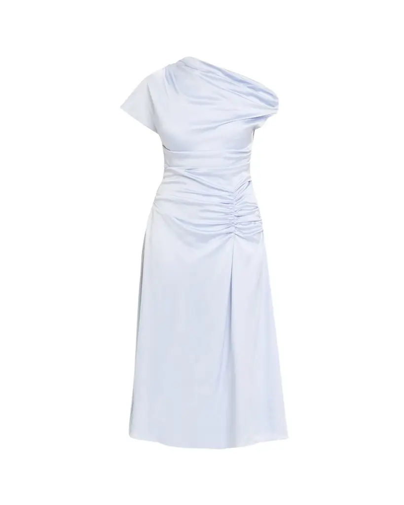 Simkhai Joanna Asymmetric Satin Midi Dress | Image 1 Simkhai Joanna Asymmetric Satin Midi Dress | Image 1